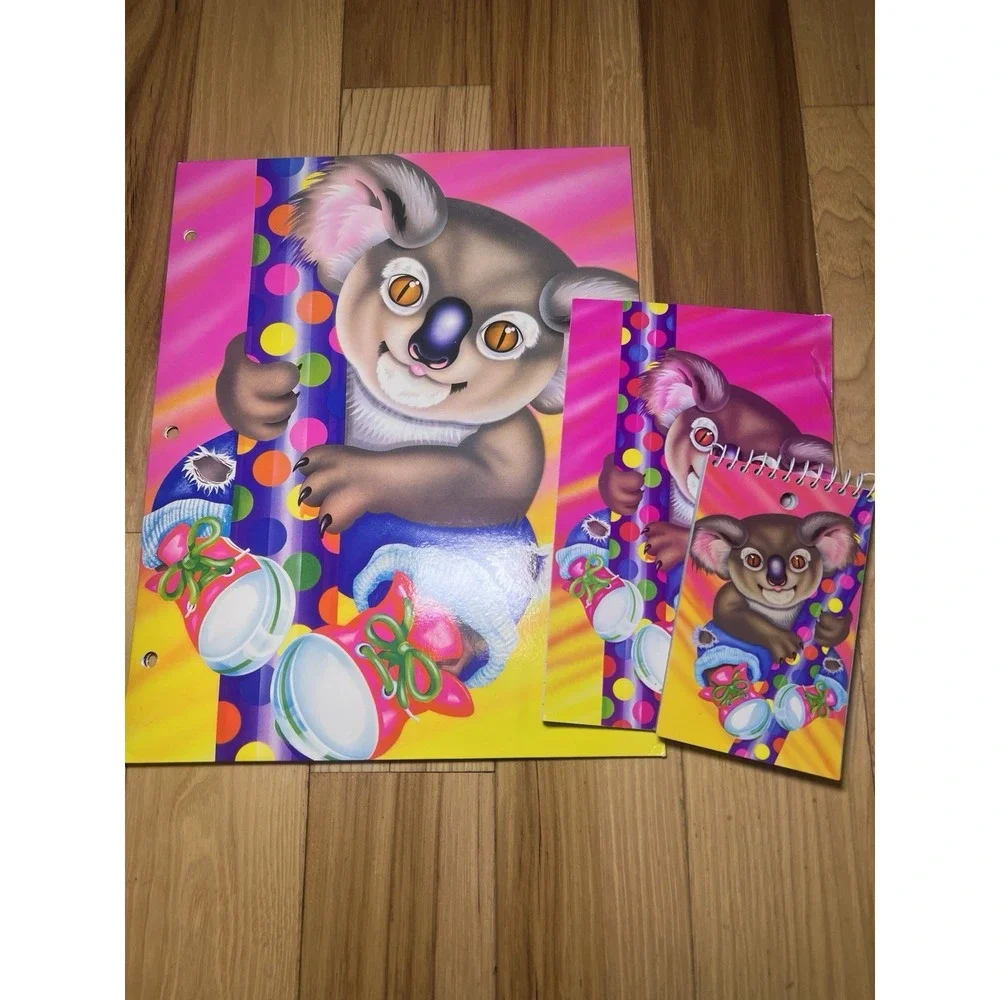 Vtg Fantastic World Lisa Frank Koala Folder & Notebook 1990 Excellent Condition
